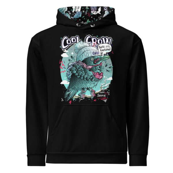 Cool crow graphic hooded sweatshirt