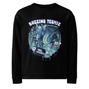 Buzzing techie graphic sweatshirt