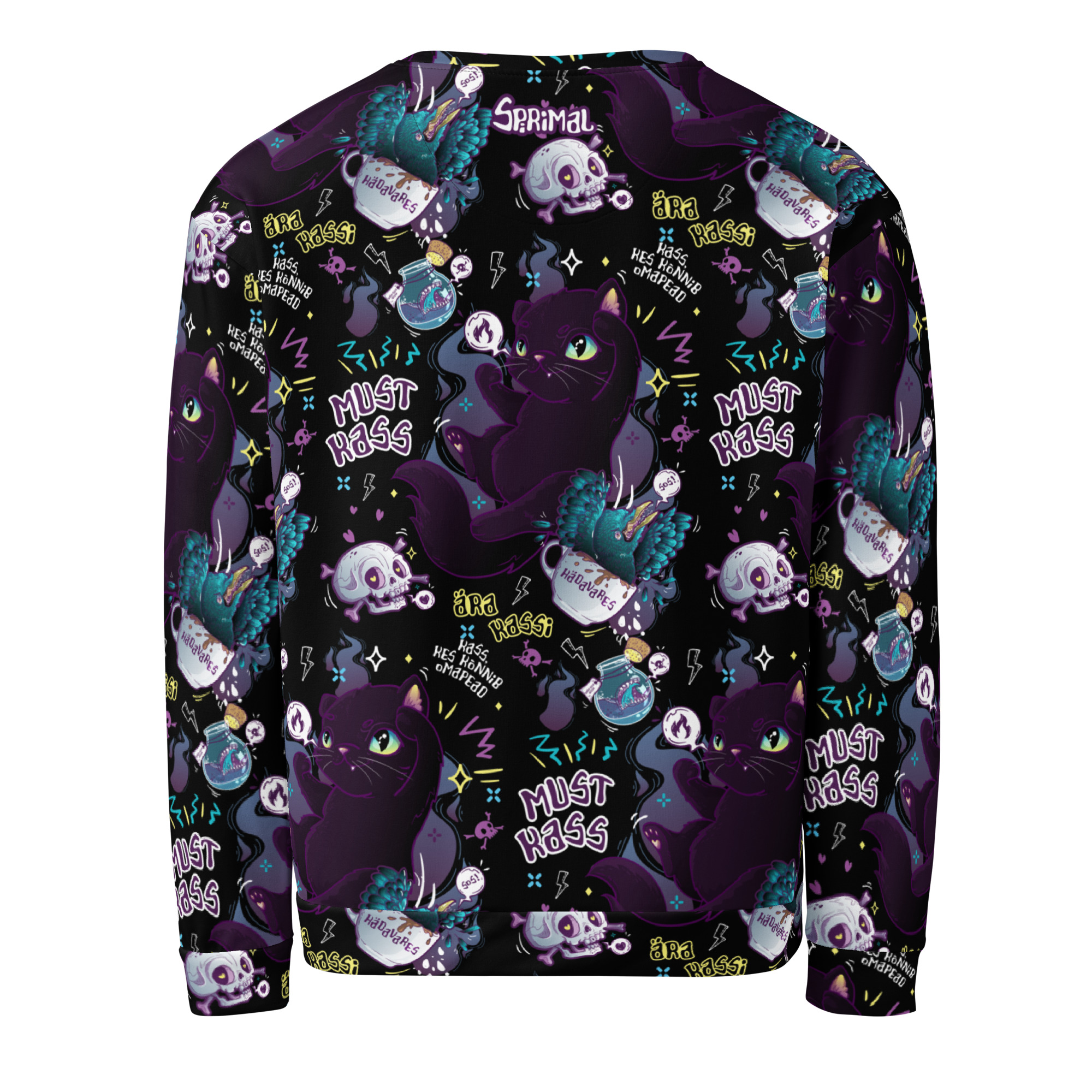 Black Cat Pattern Sweatshirt - Image 2