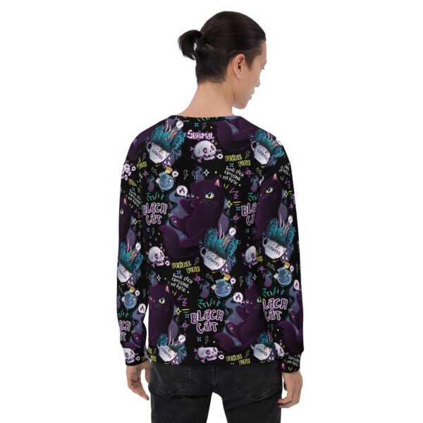 Black Cat Pattern Sweatshirt - Image 16