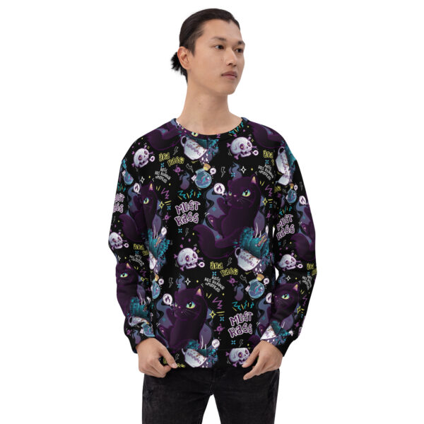 Black Cat Pattern Sweatshirt - Image 7