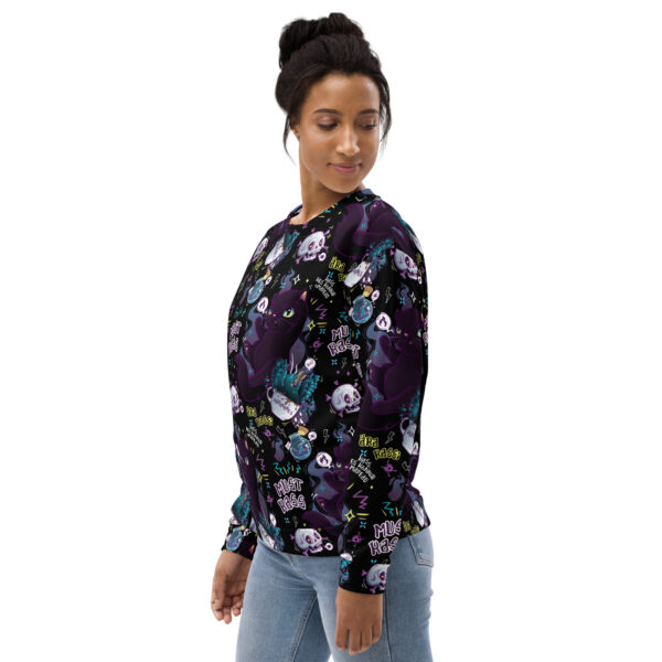 Black Cat Pattern Sweatshirt - Image 5