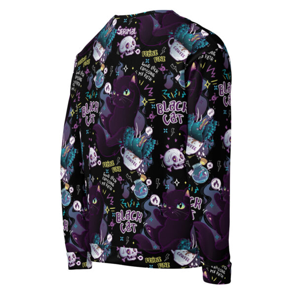Black Cat Pattern Sweatshirt - Image 12