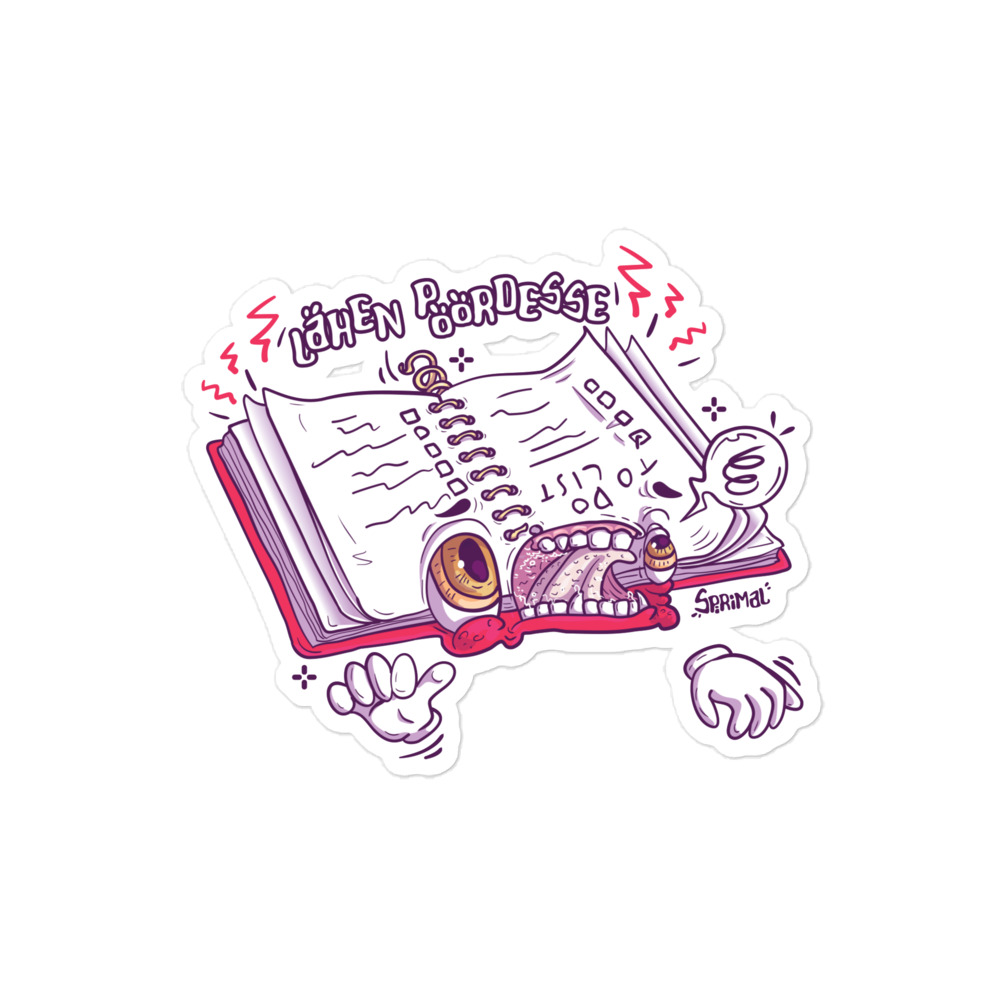 Spiraling notebook sticker