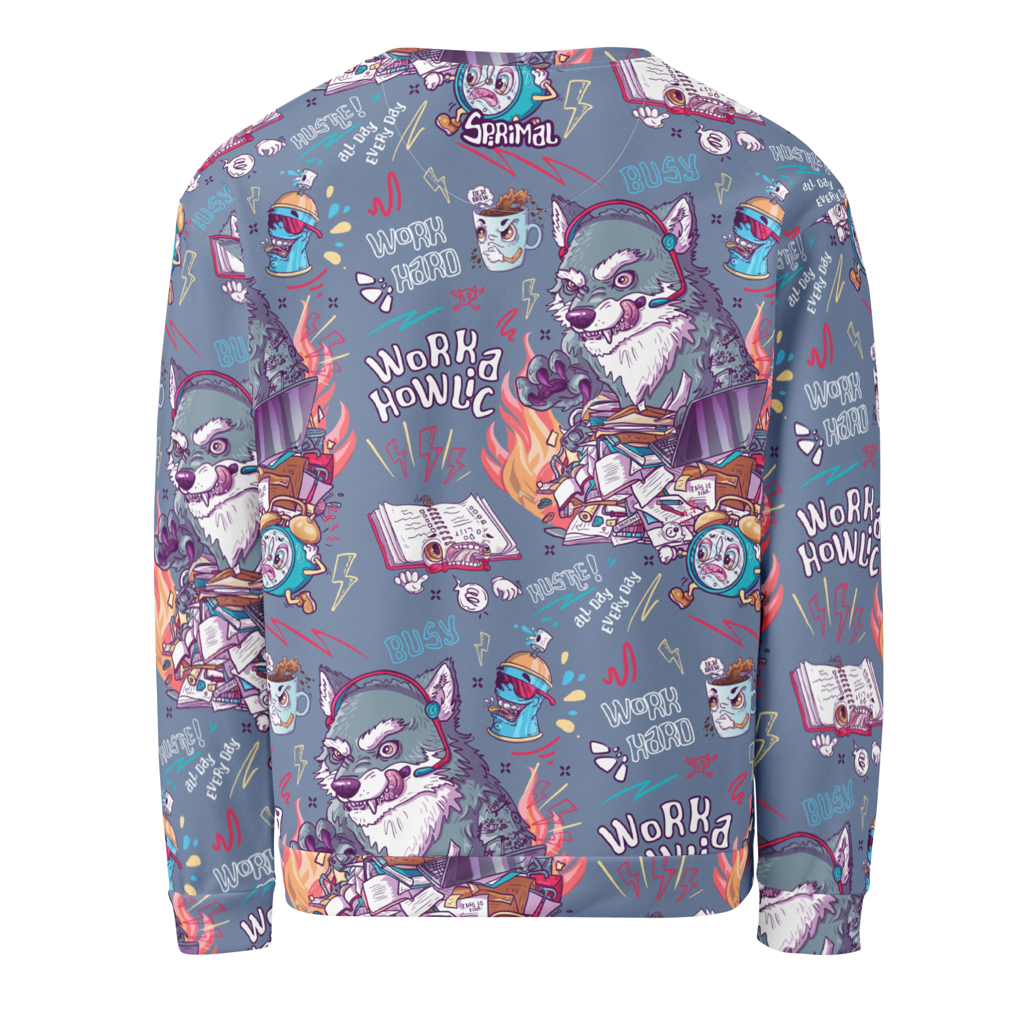 Workaholic Pattern Sweatshirt - Image 9