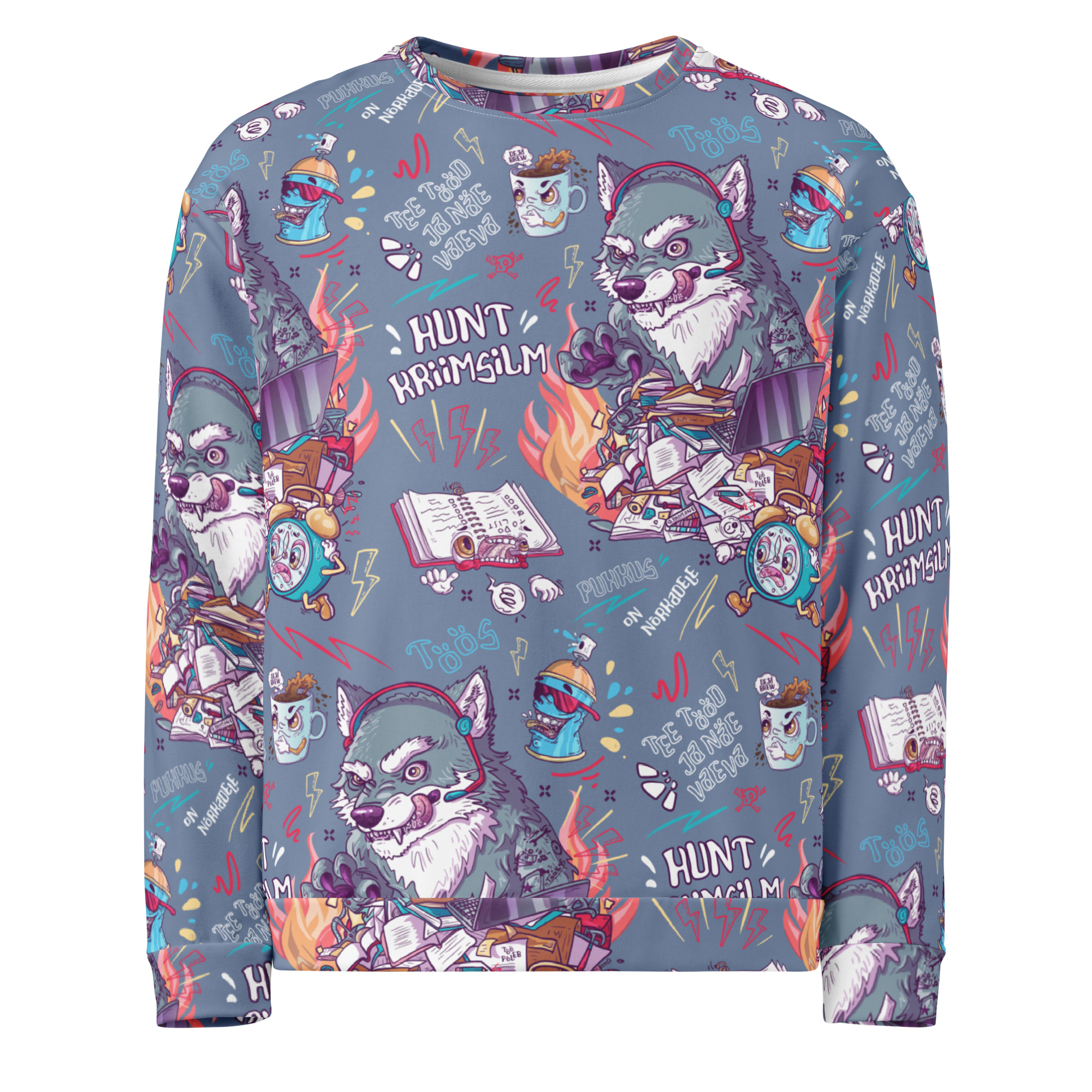 Workaholic Pattern Sweatshirt