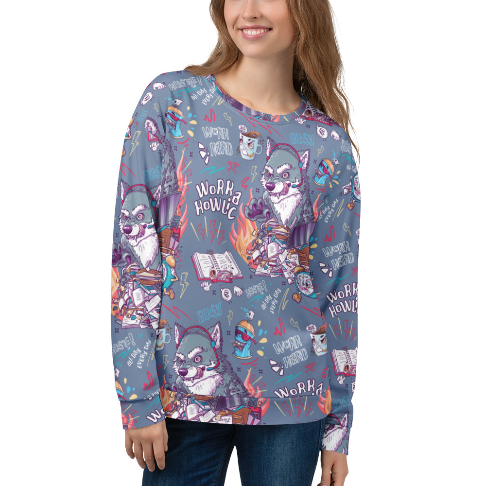 Workaholic Pattern Sweatshirt - Image 13