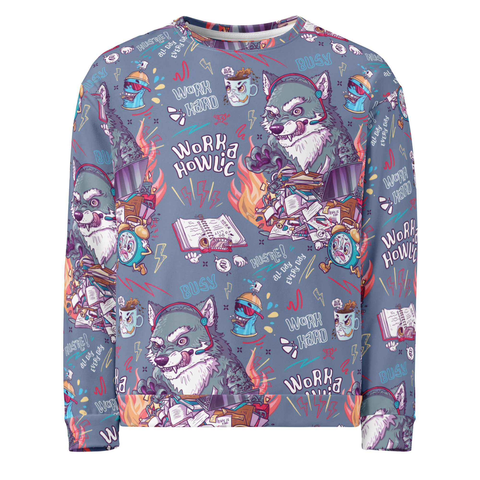 Workaholic Pattern Sweatshirt - Image 8