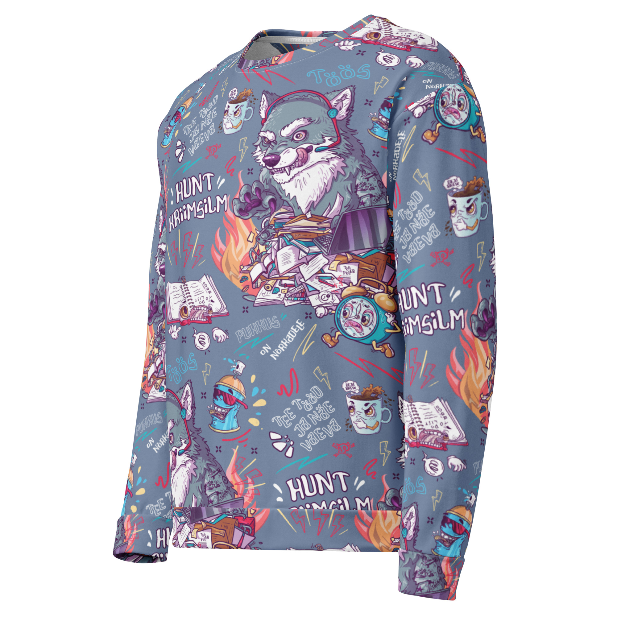 Workaholic Pattern Sweatshirt - Image 3