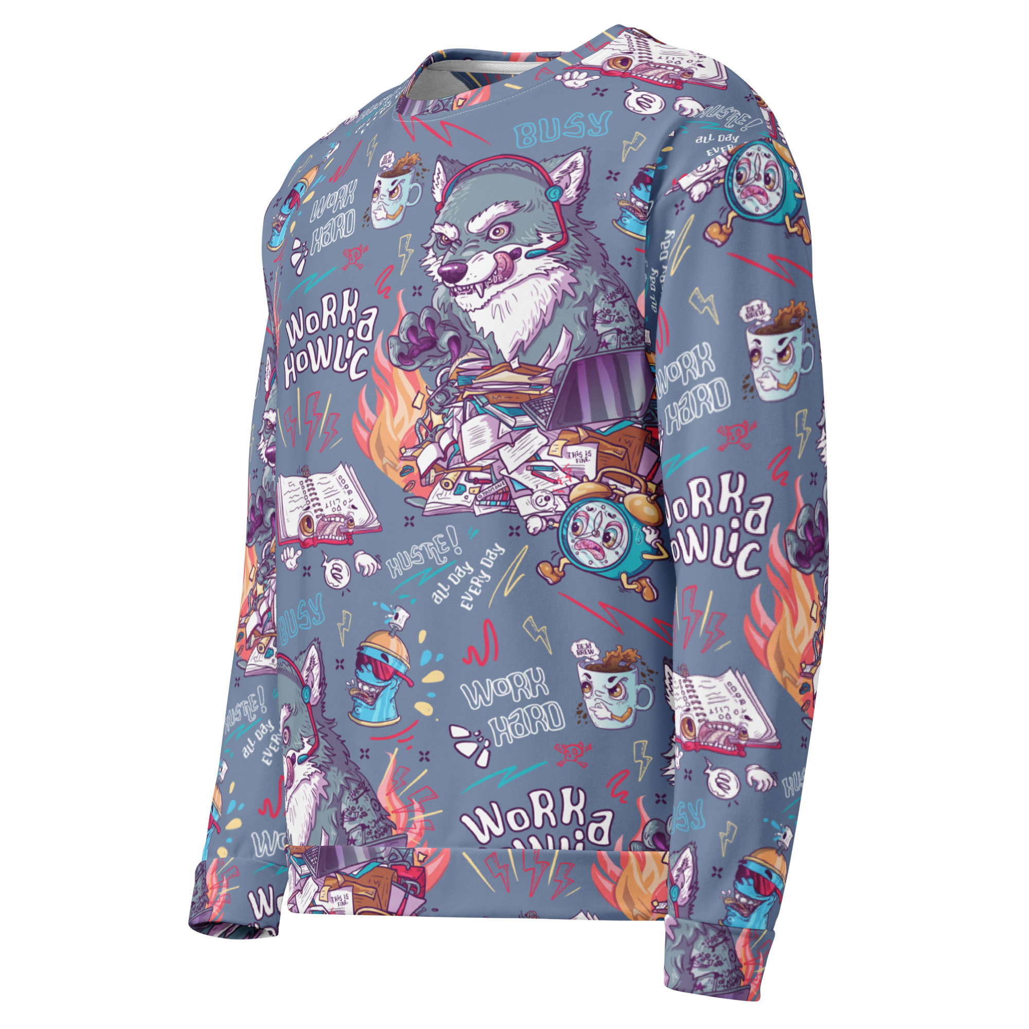 Workaholic Pattern Sweatshirt - Image 10