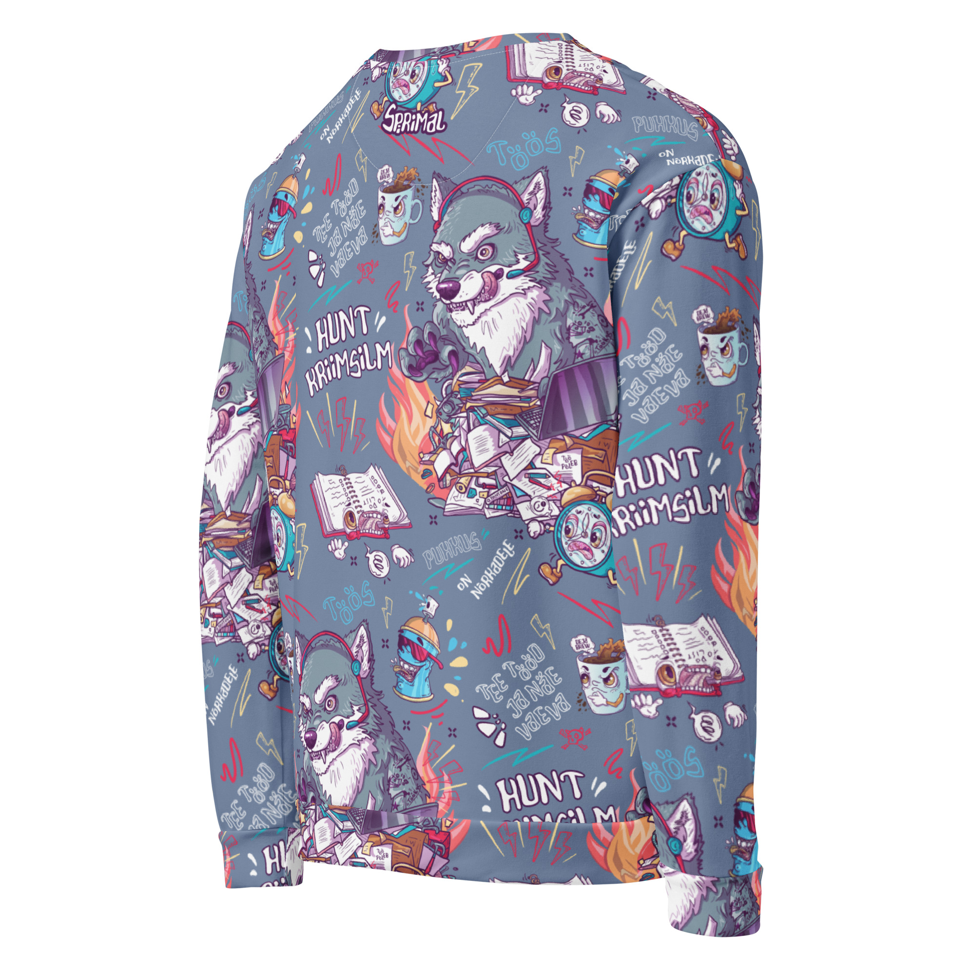 Workaholic Pattern Sweatshirt - Image 4